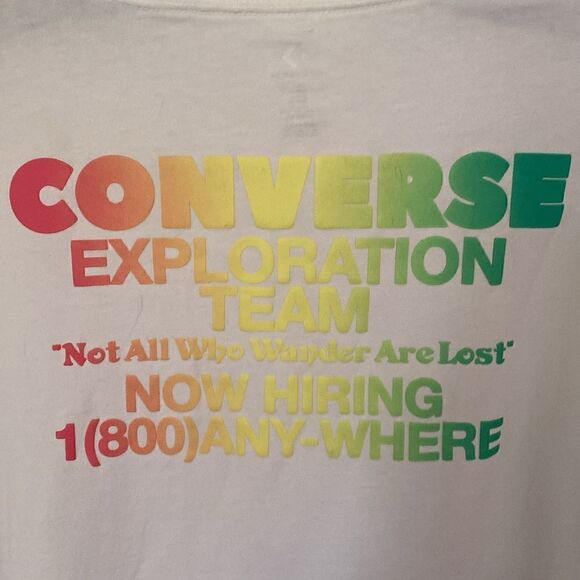 CONVERSE T-SHIRT Exploration Team Size Large Rainbow Colors - Picture 3 of 5